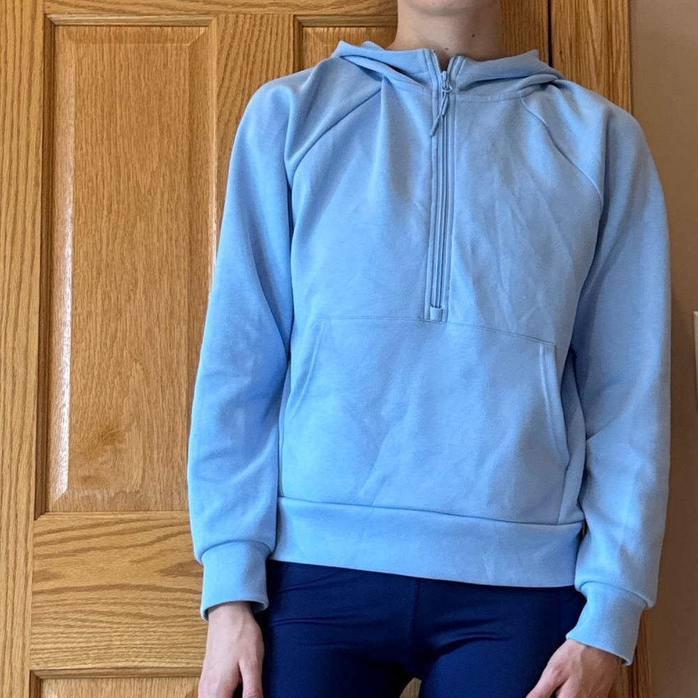 Light Blue Half-Zip Sweater